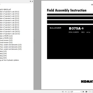 Komatsu D375A-5 Field Assembly Manual GEN00062-02