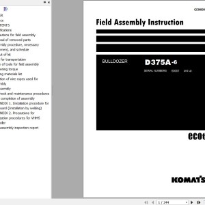 Komatsu D375A-6 Field Assembly Manual GEN00099-08
