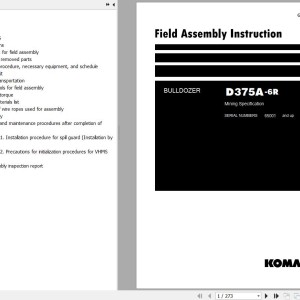 Komatsu D375A-6R Mining Field Assembly Manual GEN00164-02