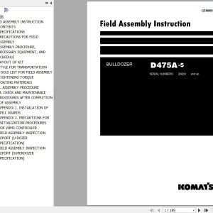 Komatsu D475A-5 Field Assembly Manual GEN00012-05