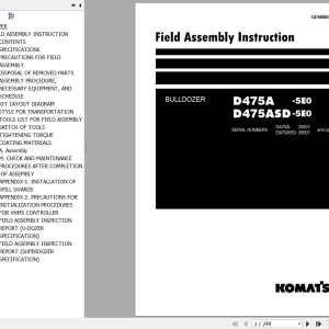 Komatsu D475A-5E0 D475ASD-5E0 Field Assembly Manual GEN00051-12