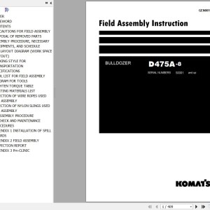 Komatsu D475A-8 Field Assembly Manual GEN00196-06