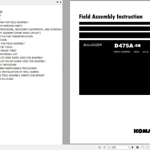Komatsu D475A-8R Field Assembly Manual GEN00241-00