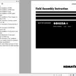 Komatsu GD825A-2 Field Assembly Manual GEN00256-01