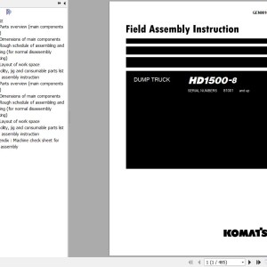 Komatsu HD1500-8 Field Assembly Manual GEN00162-09