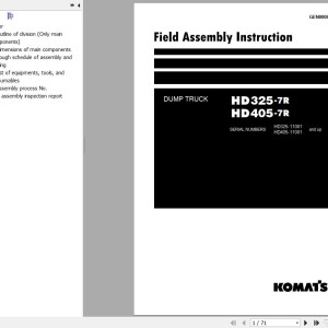 Komatsu HD325-7 RHD405-7R Field Assembly Manual GEN00084-01