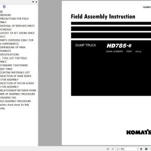 Komatsu HD785-8 Field Assembly Manual GEN00183-06
