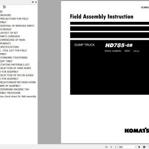 Komatsu HD785-8R Field Assembly Manual GEN00213-03