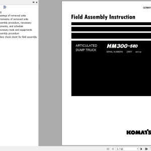 Komatsu HM300-5E0 Field Assembly Manual GEN00190-04