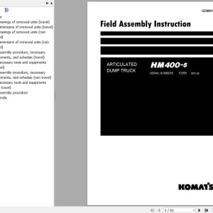 Komatsu HM400-5 Field Assembly Manual GEN00163-08