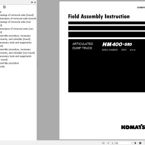 Komatsu HM400-5E0 Field Assembly Manual GEN00191-05