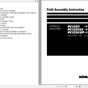 Komatsu PC1250-11 PC1250LC-11 PC1250SP-11 Field Assembly Manual GEN00168-06