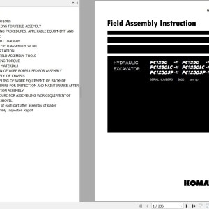 Komatsu PC1250-11 to PC1250SP-11E0 Field Assembly Manual GEN00203-04