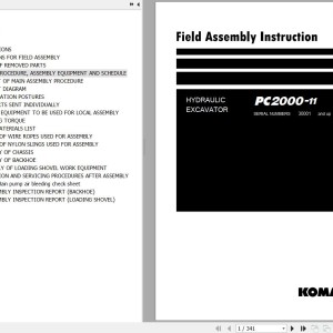 Komatsu PC2000-11 Field Assembly Manual GEN00172-04