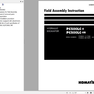 Komatsu PC500LC-8R PC500LC-8R Field Assembly Manual GEN00165-01