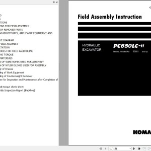 Komatsu PC650LC-11 Field Assembly Manual GEN00149-06