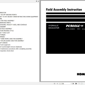 Komatsu PC900LC-11 Field Assembly Manual GEN00251-01