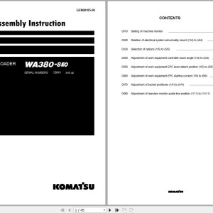 Komatsu WA380-8E0 Field Assembly Manual GEN00185-00