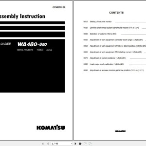 Komatsu WA470-8E0 Field Assembly Manual GEN00186-00