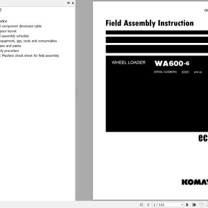 Komatsu WA600-6 Field Assembly Manual GEN00036-06