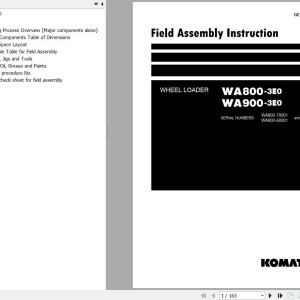 Komatsu WA800-3E0 WA900-3E0 Field Assembly Manual GEN00056-17