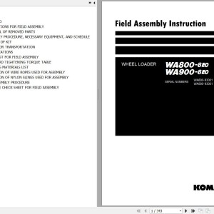 Komatsu WA800-8E0 WA900-8E0 Field Assembly Manual GEN00212-05