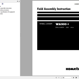 Komatsu WA900-3A Field Assembly Manual GEN00019-03