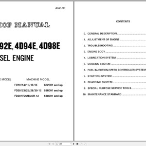 Komatsu 4D92E Diesel Engine Shop Manual 4D94E-BE2