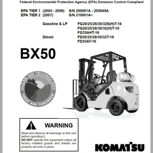 Komatsu BX50 Series Parts Manual PM240