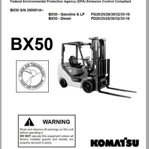 Komatsu BX50 Series Service Manual SM160