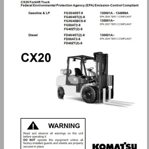 Komatsu CX20 Series Parts Manual PM208