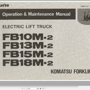 Komatsu FB10M-2 FB13M-2 FB15M-2 FB18M-2 Operation & Maintenance Manual FBM10-18.2-AE3