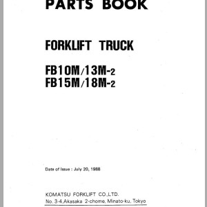 Komatsu FB10M-2 Parts Book FB10M-18M-2-PNE2