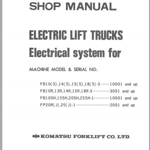 Komatsu FB10R-3 Electrical System Shop Manual FB10-25AB-E-BE2