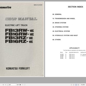Komatsu FB13RZ-1E Shop Manual FBR13-16.1E-BE1