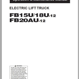Komatsu FB15FU-12 Operation & Maintenance Manual TEN00718-02
