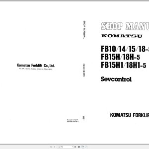 Komatsu FB15H1-5 Shop Manual FB10-18.5ES-BE1
