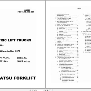 Komatsu FB15M-2 FB18M-2 GE EV 100M Controller 36V Service Manual SM020