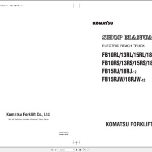 Komatsu FB15RJW-12 Shop Manual BRA12E1-01