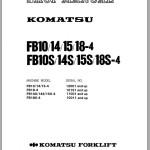 Komatsu FB15S-4 Shop Manual FB10-18.4-BE