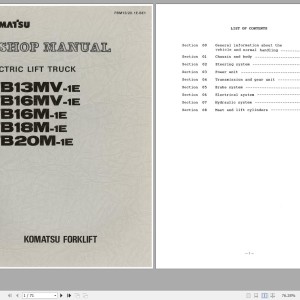 Komatsu FB18M-1E Shop Manual FBM13-20.1E-BE1