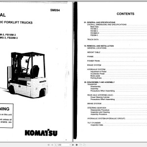 Komatsu FB18M-3 Shop Manual SM094