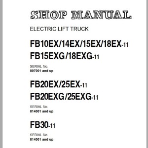 Komatsu FB20EXG-11 Shop Manual BBB11E1-02