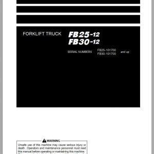 Komatsu FB25-12 Operation & Maintenance Manual TEN00722-04