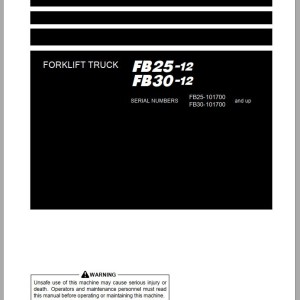 Komatsu FB30-12 Operation & Maintenance Manual TEN00722-04