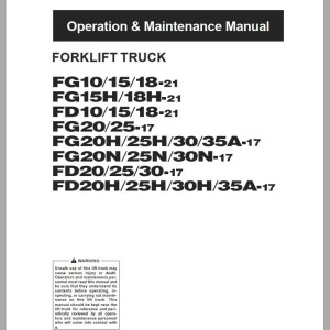 Komatsu FD10-21 Operation & Maintenance Manual OM201