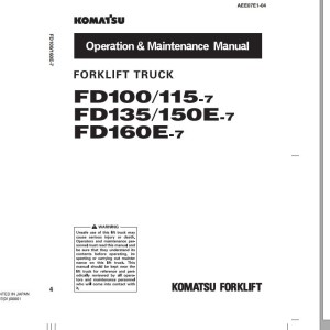 Komatsu FD100-7 Operation & Maintenance Manual AEE07E1-04