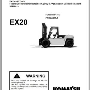 Komatsu FD135T-7 EX20 Series Operation & Maintenance Manual OM112