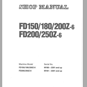 Komatsu FD200Z-6 Shop Manual BEF06E1-01