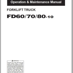 Komatsu FD60-10 Operation & Maintenance Manual TEN00721-06